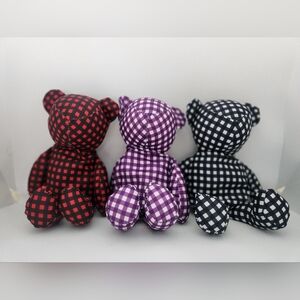 Plaid Coated Bear Cotton Waterproof Tote